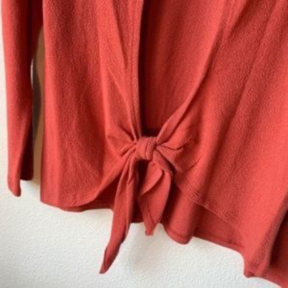 Alya Burnt Orange Sweater Long Sleeve with Keyhole Back Tie in Back Light XS - Picture 6 of 9